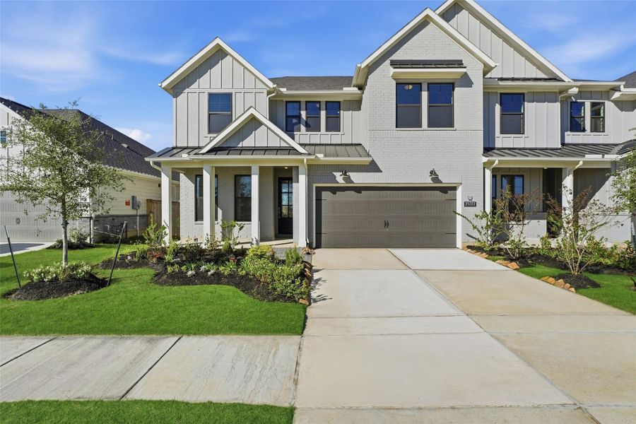 Front exterior of a new home in , Cypress, TX, highlighting curb appeal (Image 2). Front exterior of a new home in , Cypress, TX, highlighting curb appeal (Image 2).