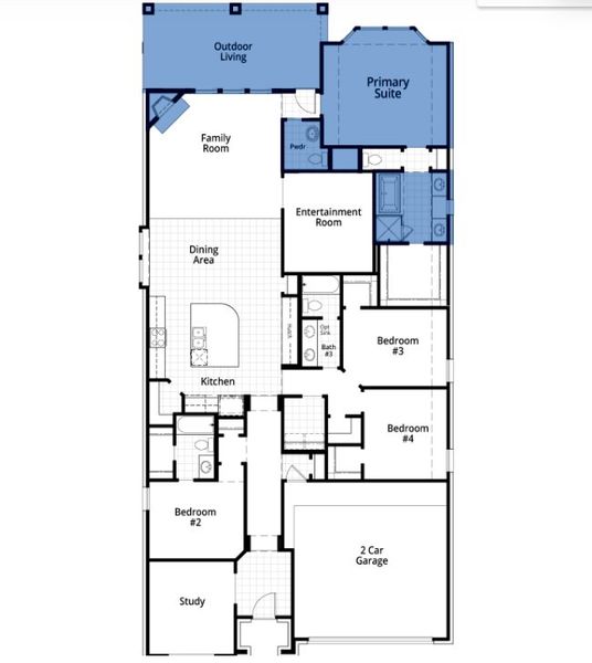 2D floor plan layout of this home in Mosaic: 50ft. lots, Celina, TX (Image 4).