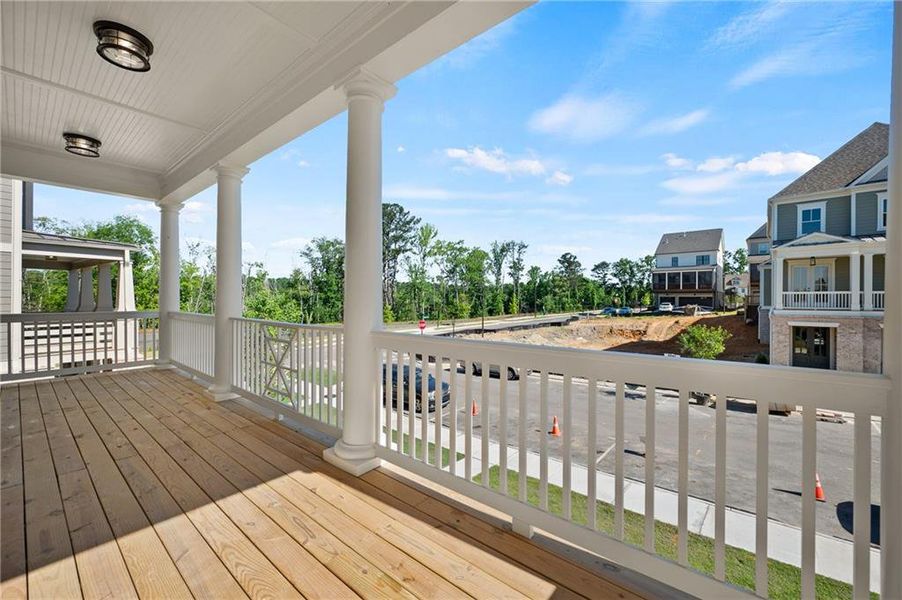Exterior details and patio area of a home in South on Main, Woodstock (Image 2).
