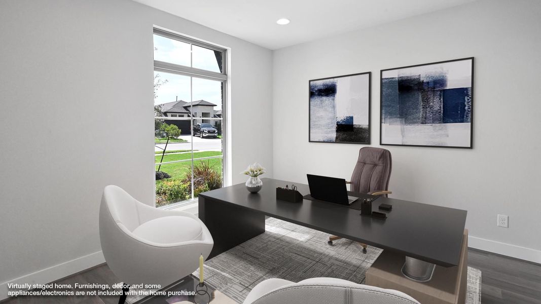 Furnished interior view inside a new home in 6 Creeks 50', Kyle (Image 8).