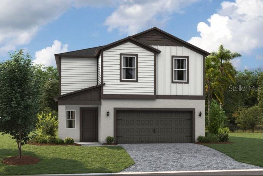 Front exterior of a new home in Pasadena Woods, Dade City, FL, highlighting curb appeal (Image 1). Front exterior of a new home in Pasadena Woods, Dade City, FL, highlighting curb appeal (Image 1).