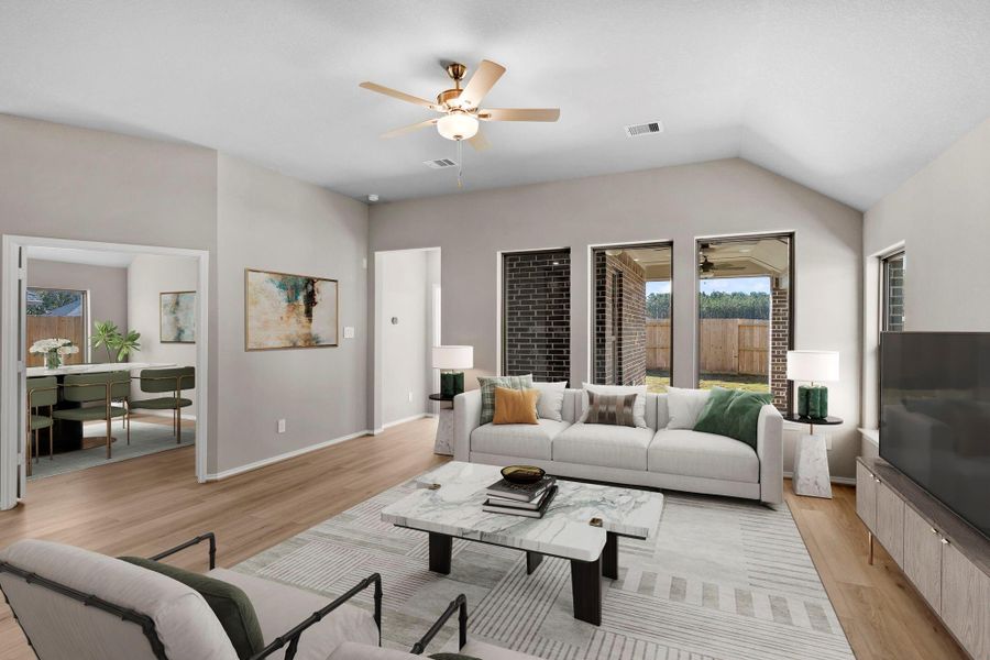 Furnished interior view inside a new home in The Highlands 45', Porter (Image 10).