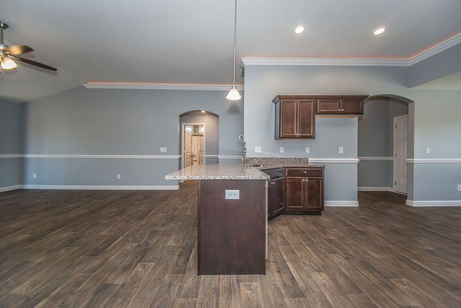 Representative furnished interior of a home built from the Jackson by Enchanted Homes in Lonesome Dove, San Antonio (Image 13).