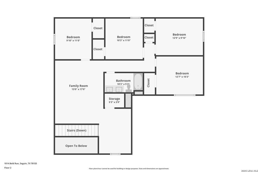 2D floor plan layout of this home in Swenson Heights, Seguin, TX (Image 5).