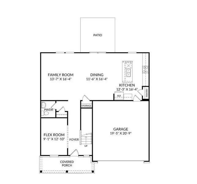 2D floor plan layout of this home in River Oaks, Locust Grove, GA (Image 3).