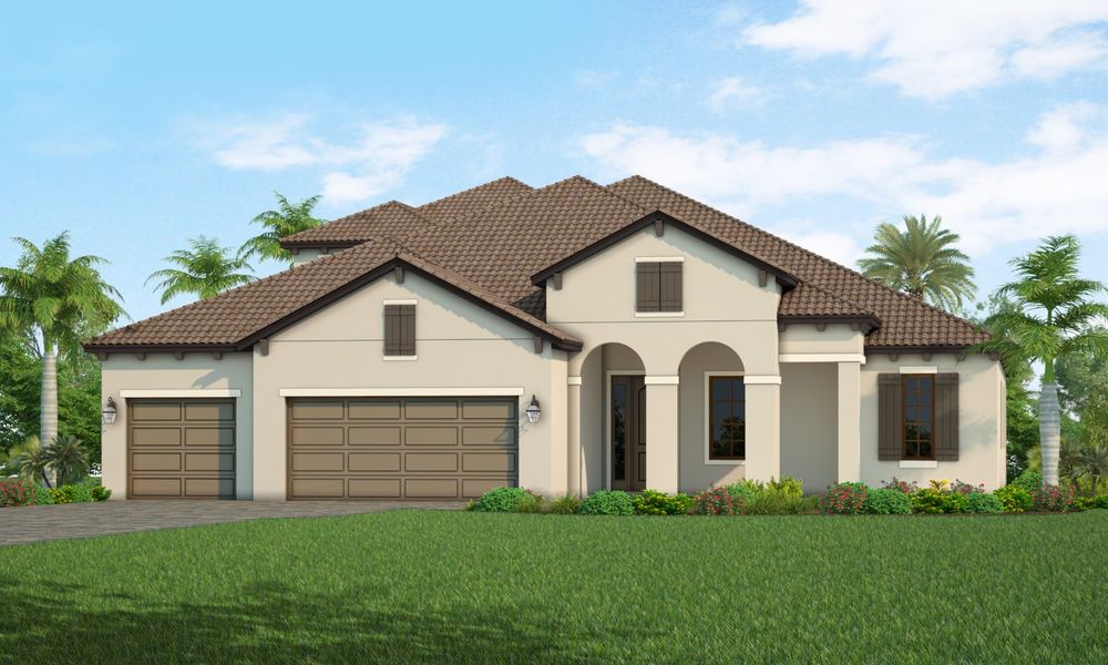 Representative exterior photo of a completed home built from the Santa Catalina by Neal Communities in SkySail, Naples, FL (Image 2).