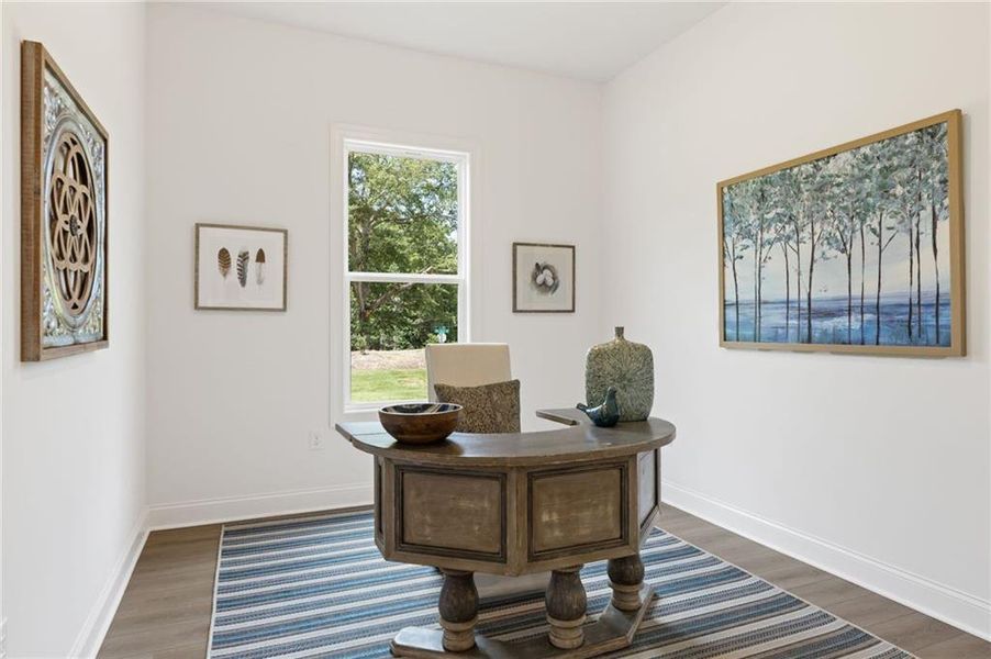 Furnished interior in a model home at Ashbury Commons in Powder Springs (Image 6).