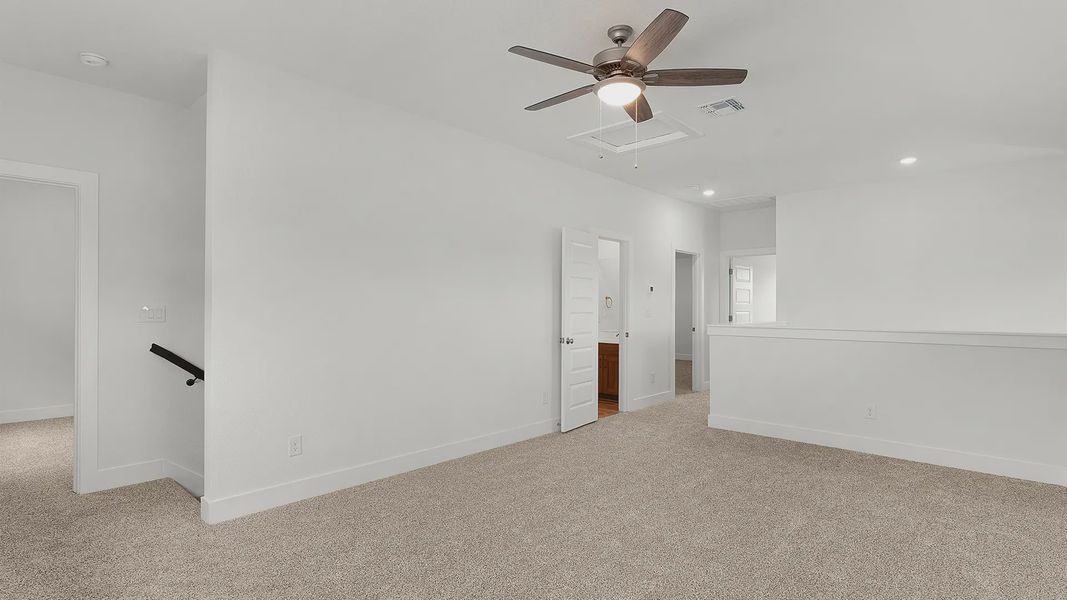 Representative unfurnished interior of a home built from the Maddy by Chesmar Homes in The Grove at Blackhawk, Pflugerville (Image 21). Representative unfurnished interior of a home built from the Maddy by Chesmar Homes in The Grove at Blackhawk, Pflugerville (Image 21).