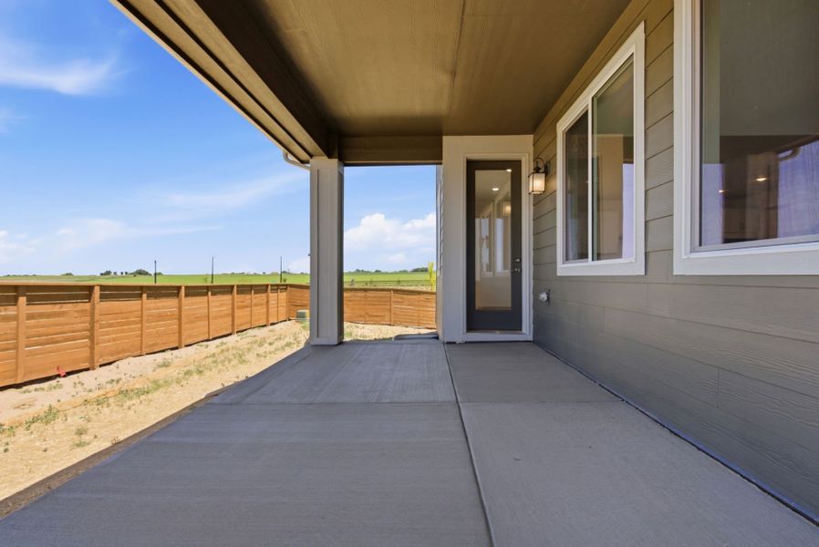 Exterior details and patio area of a home in Cordovan, Firestone (Image 20).