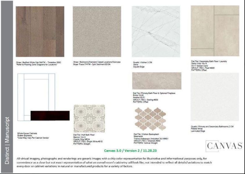 Design Selections.  Home is under construction and selections are subject to change.