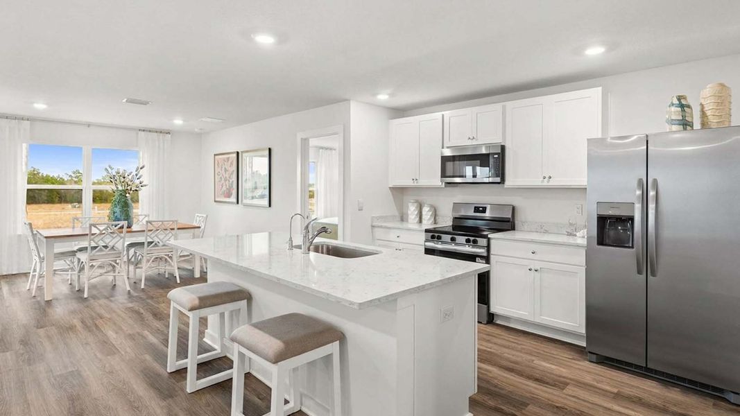 Furnished interior view inside a new home in Magnolia at the Bluffs Phase 3, Freeport (Image 9).