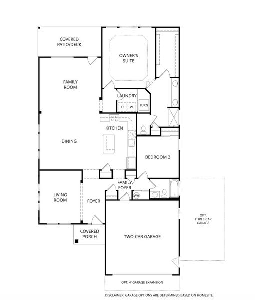 2D floor plan layout for the Wilmington by Fischer Homes in Savannah Lakes, Hiram, GA (Image 3).