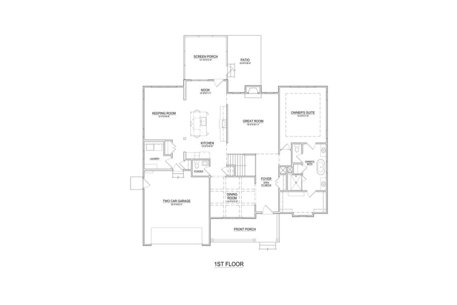 2D floor plan layout of this home in Eli's Ridge, Winterville, NC (Image 5).