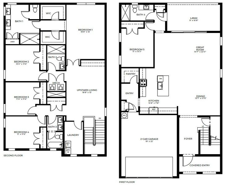 2D floor plan layout for the Ponte Vedra by D.R. Horton in Vineyards, Davie, FL (Image 3).