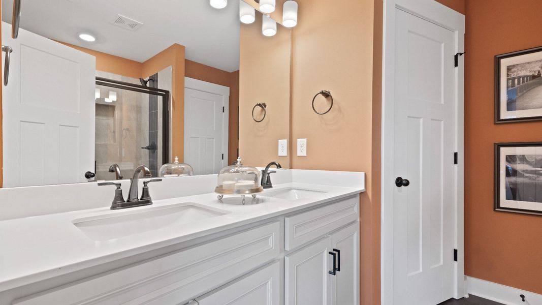 Owner's Bathroom of the Rochester Design by DRB Homes