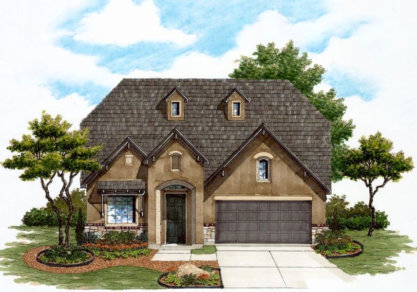Exterior rendering of this home design in Ventana, Bulverde, TX (Image 4).