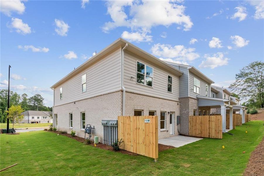 Exterior details and patio area of a home in Wildwood Place, Powder Springs (Image 18).