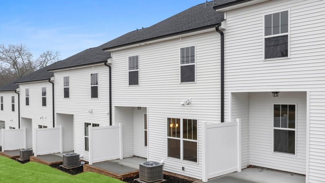 Exterior details and patio area of a home in Pearson Road Townhomes, Easley (Image 19).