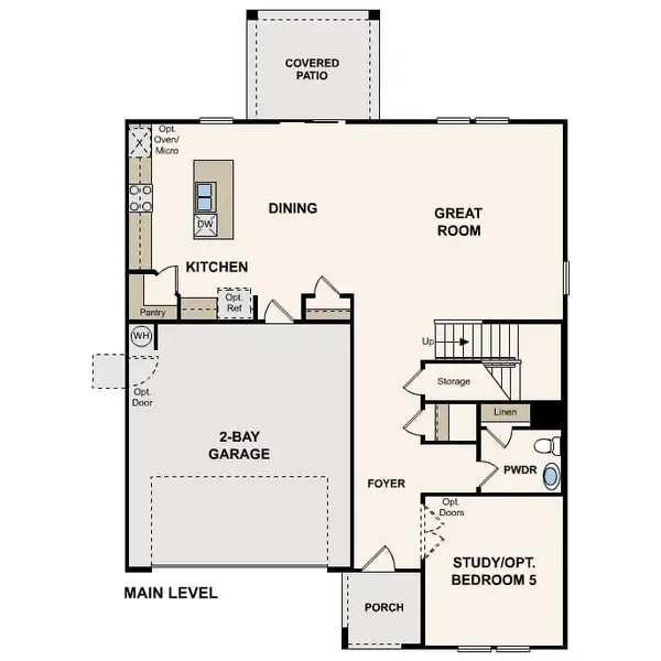 2D floor plan layout for the Summersville by Century Communities in Silver Cross, Florence, AZ (Image 5).