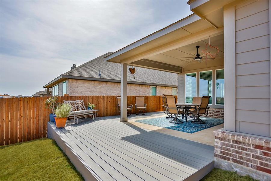 Exterior details and patio area of a home in Liberty Pointe, Gainesville (Image 4).