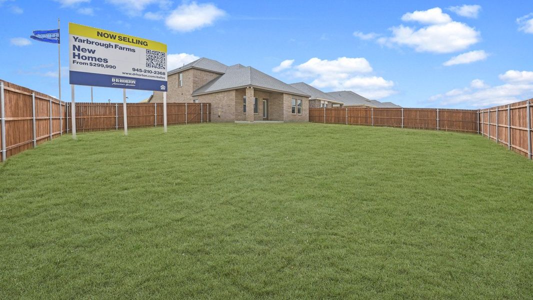 Exterior details and patio area of a home in Yarbrough Farms, Pilot Point (Image 1). Exterior details and patio area of a home in Yarbrough Farms, Pilot Point (Image 1).