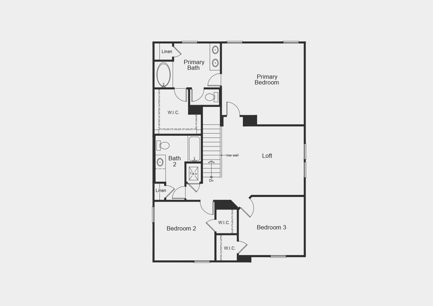 2D floor plan layout for the Plan 2071 by KB Home in Saddlebrook Trails, Beasley, TX (Image 3).
