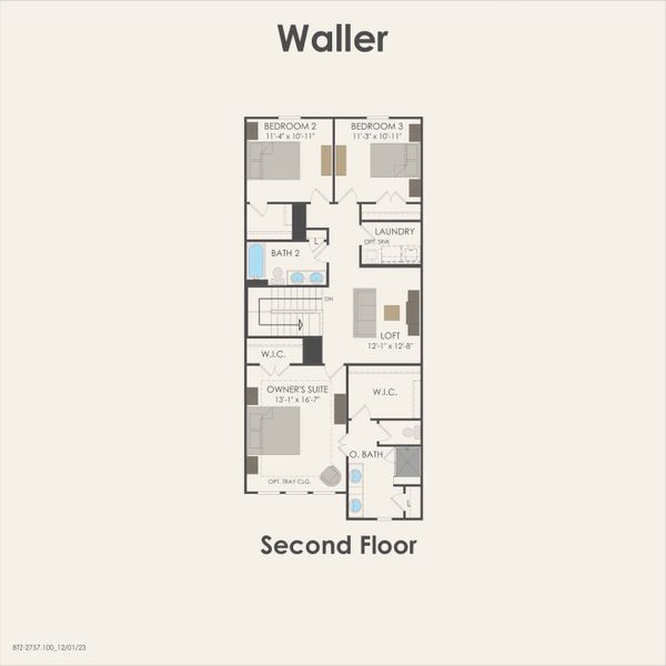 2D floor plan layout of this home in Monarch on Main, Round Rock, TX (Image 3). 2D floor plan layout of this home in Monarch on Main, Round Rock, TX (Image 3).