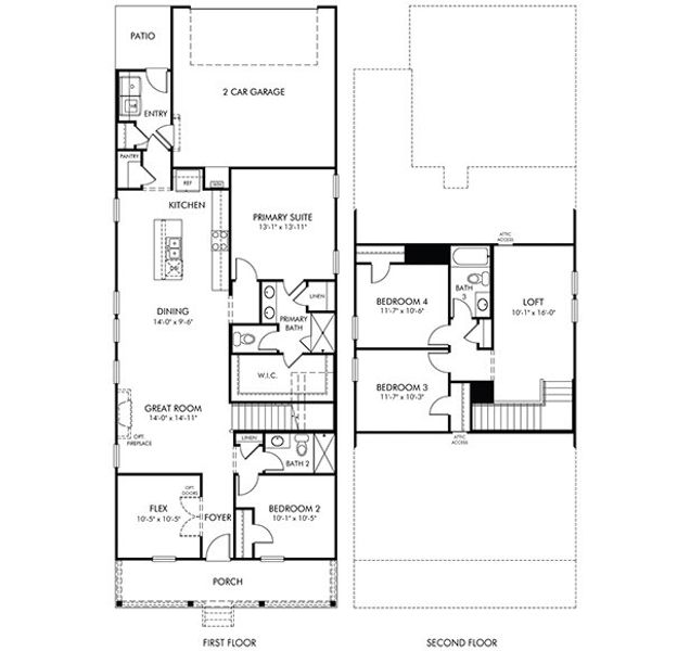 2D floor plan layout of this home in Benders Cove - Premier Series, Mount Juliet, TN (Image 2). 2D floor plan layout of this home in Benders Cove - Premier Series, Mount Juliet, TN (Image 2).