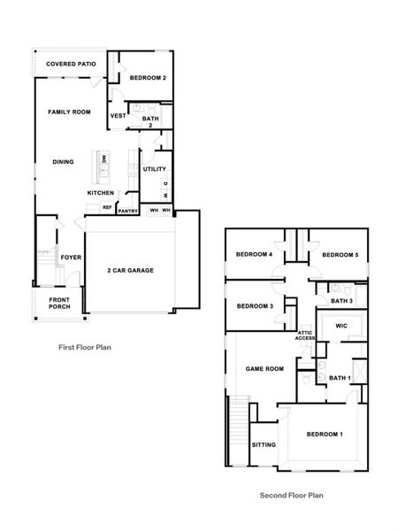2D floor plan layout of this home in Paramount, Kyle, TX (Image 5).