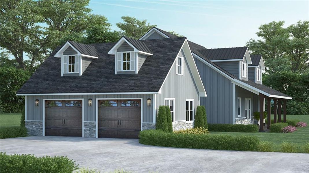 2 car garage with bonus room above