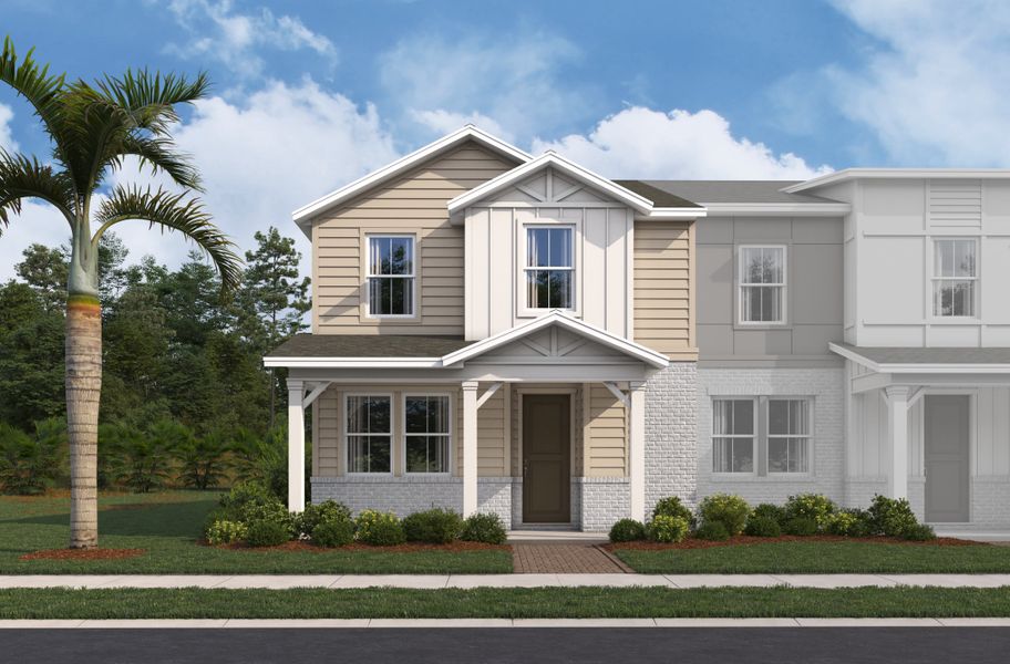 Representative exterior photo of a completed home built from the Richmond End by Beazer Homes in Aulin Square, Oviedo, FL (Image 1).