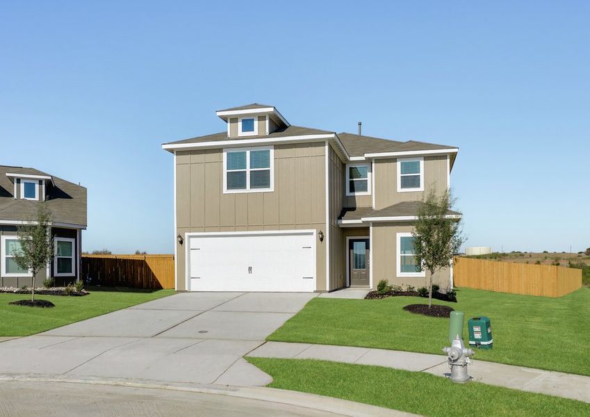 The Driftwood has an attached two-car garage.