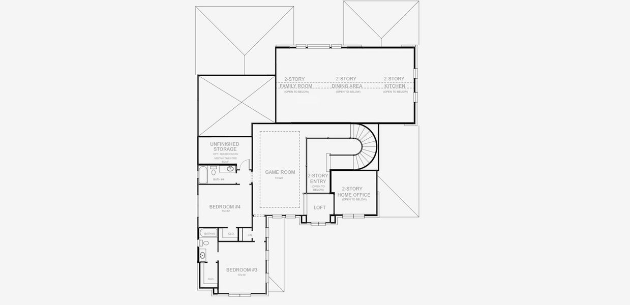 2D floor plan layout for the 4137W by Perry Homes in Jubilee 80', Hockley, TX (Image 4). 2D floor plan layout for the 4137W by Perry Homes in Jubilee 80', Hockley, TX (Image 4).