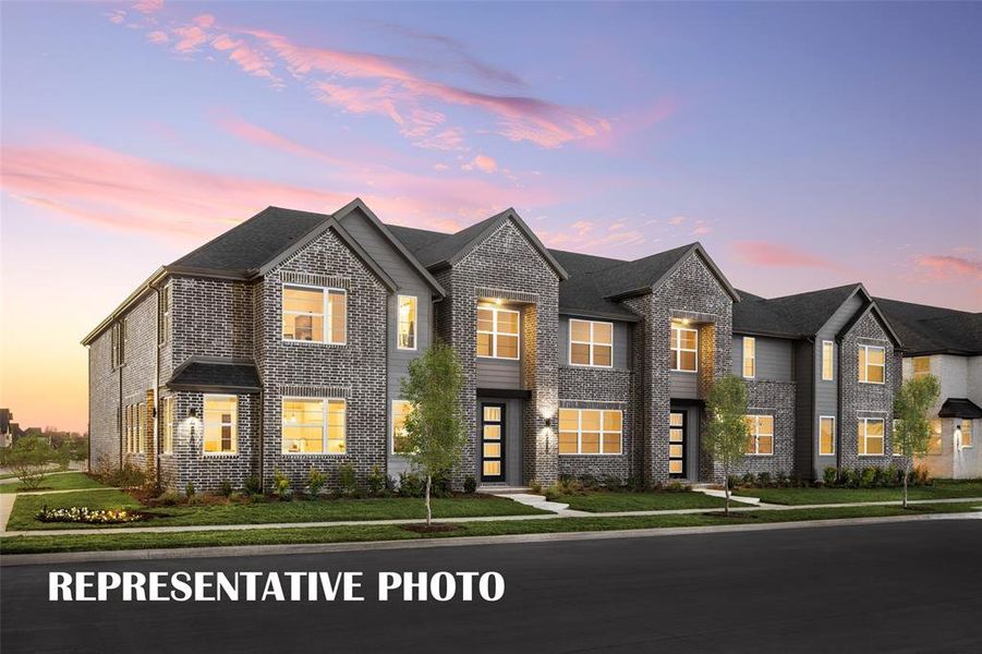 Filled with style and sophistication, our new lock and leave townhomes offer luxury living in Celina's newest master planned community....Mosaic!  REPRESENTATIVE PHOTO