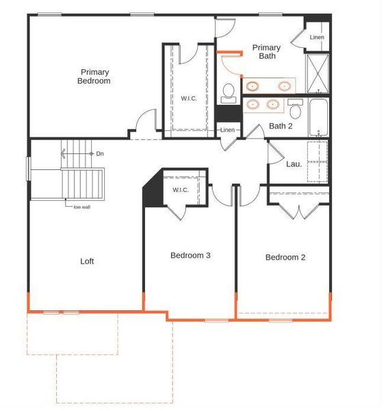 2D floor plan layout of this home in Wilson Creek, Indian Land, SC (Image 6).