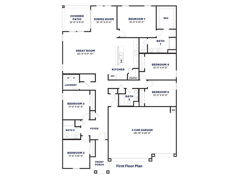 2D floor plan layout of this home in Radiance at Superstition Vistas, Apache Junction, AZ (Image 4).
