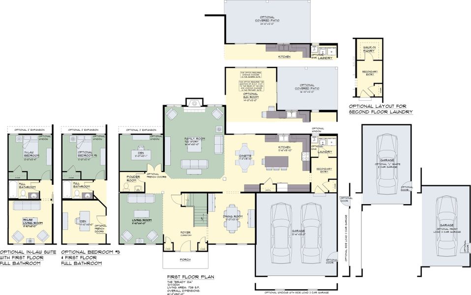 2D floor plan layout for the The Brady by Forbes Capretto Homes in Cannon Woods, Clarence Center, NY (Image 4).