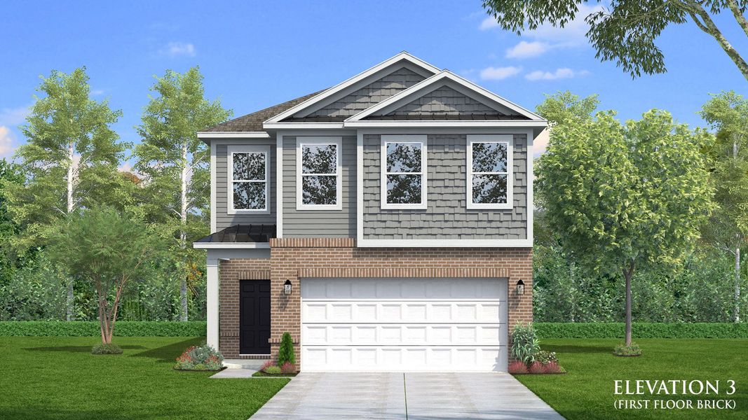 DRB Homes Juniper Elevation 3 First Floor Brick DRB Homes Juniper Elevation 3 First Floor Brick
