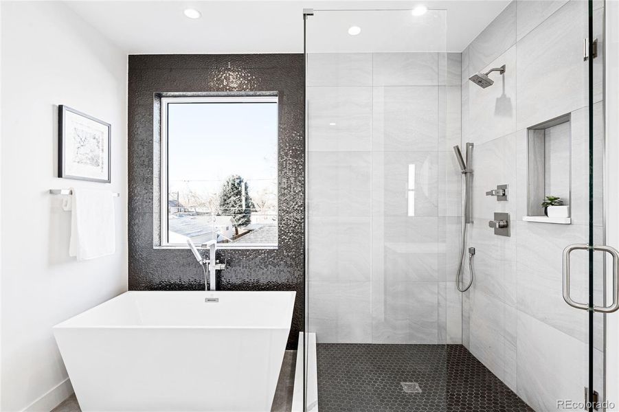 Soaking tub and large shower