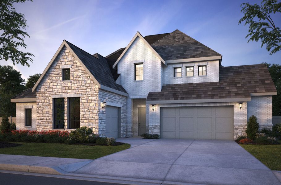 Brenham III Elevation A - Optional Stone