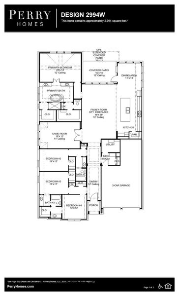 2D floor plan layout of this home in Briarley 60', Montgomery, TX (Image 3).