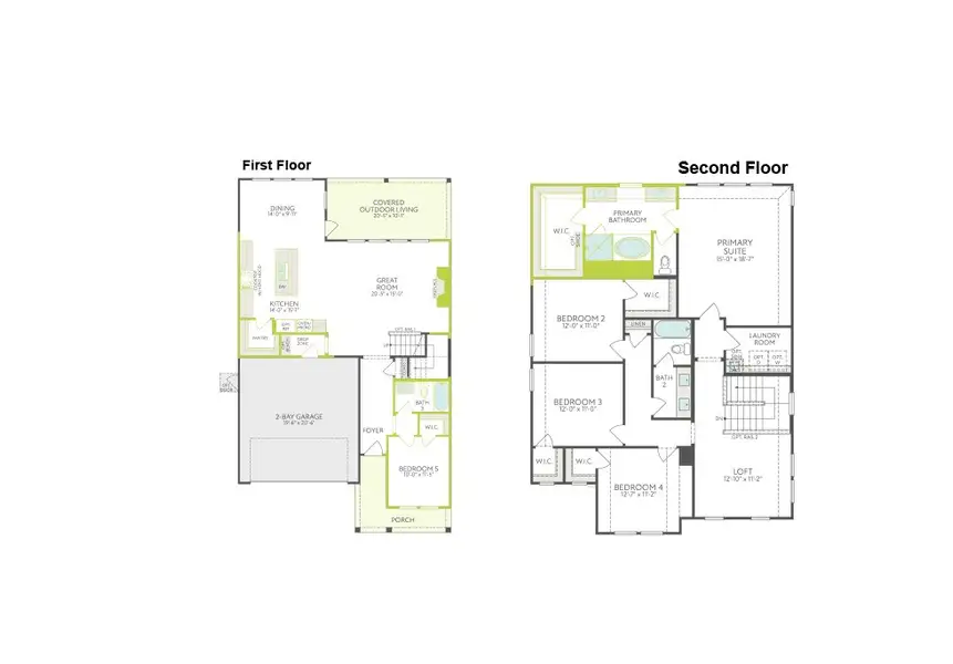 2D floor plan layout of this home in Treeline, Justin, TX (Image 3). 2D floor plan layout of this home in Treeline, Justin, TX (Image 3).
