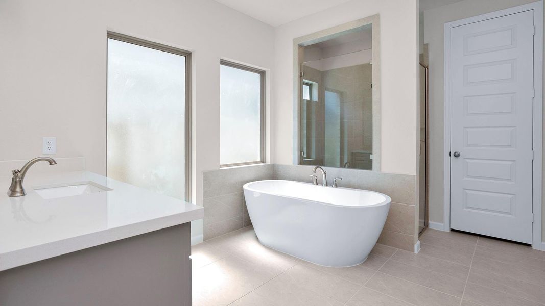 Furnished interior view inside a new home in The Groves 45', Humble (Image 6).