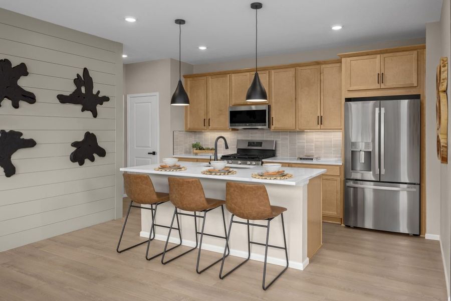 Representative furnished interior of a home built from the Plan 1672 Modeled by KB Home in Sky Ranch Villas, Watkins (Image 3).