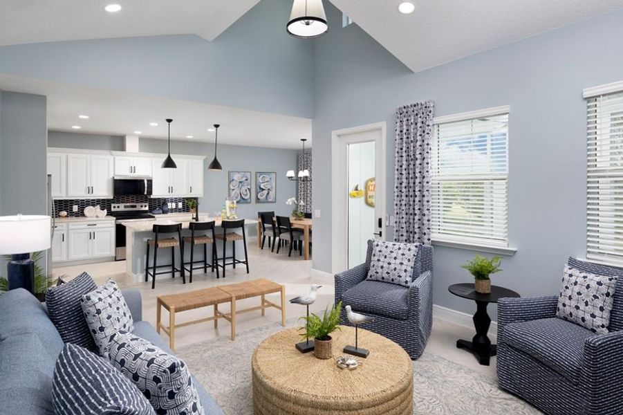 Representative furnished interior of a home built from the Hula by Minto Communities in Latitude Margaritaville Watersound, Panama City Beach (Image 3).
