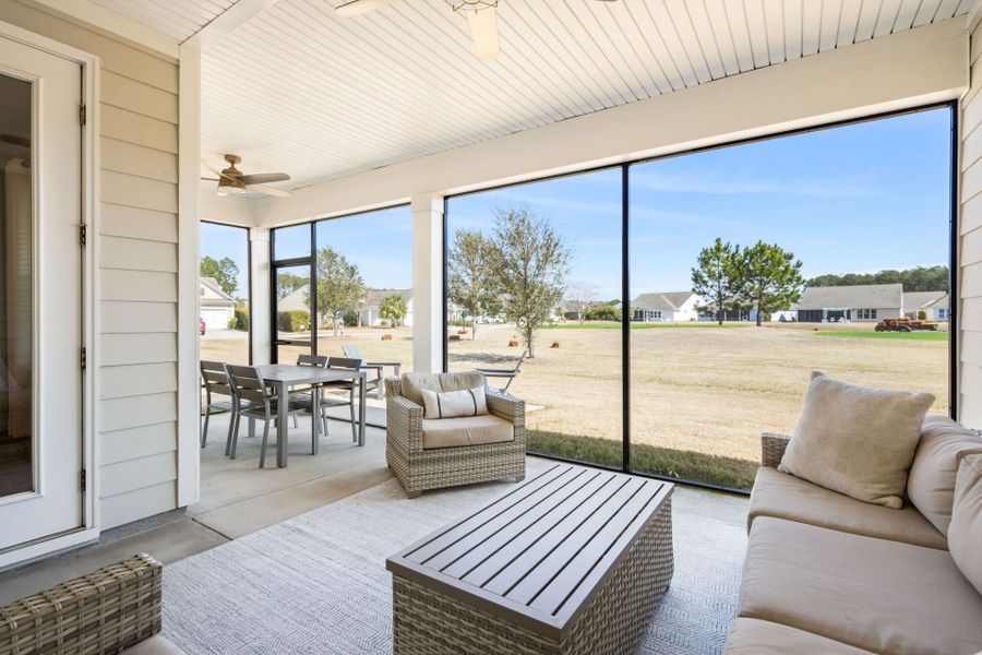 Exterior details and patio area of a home in Sun City Hilton Head, Bluffton (Image 3).