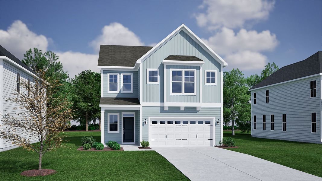 Front exterior of a new home in Sweetbrier, Durham, NC, highlighting curb appeal (Image 1). Front exterior of a new home in Sweetbrier, Durham, NC, highlighting curb appeal (Image 1).