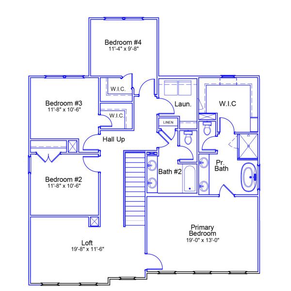 2D floor plan layout of this home in Indigo at Abbey Preserve, Wilmington, NC (Image 3).