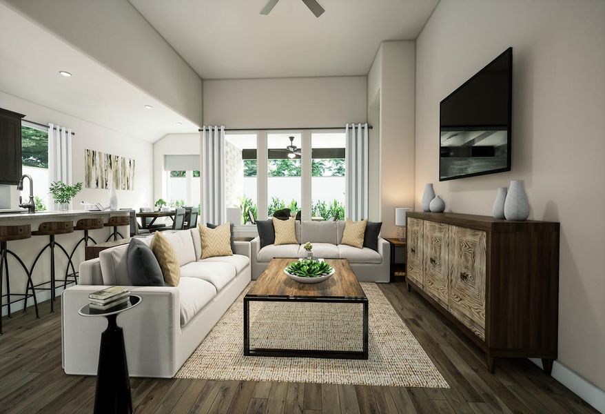 Representative furnished interior of a home built from the Mila by Tri Pointe Homes in Painted Tree, McKinney (Image 9).