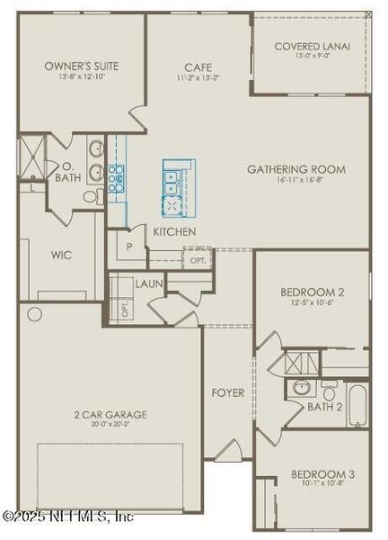 2D floor plan layout of this home in Hyland Trail, Green Cove Springs, FL (Image 3).